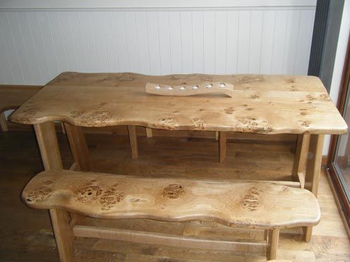 Oak Table and benches Furniture
